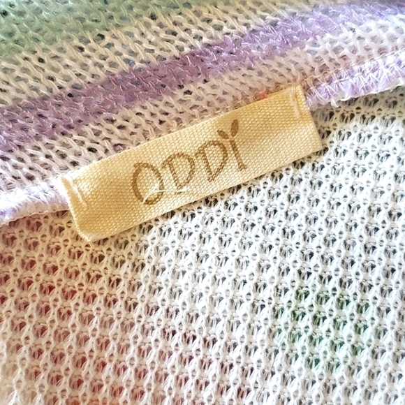 Oddi USA Made Knit Lavender Lilac Purple Polka Dot Funky Fun Oversized Top Sz M - Picture 11 of 12